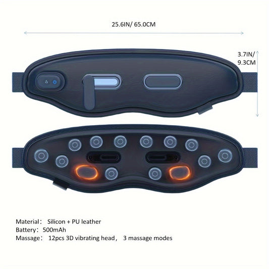 12-Point Eye Massager with Hot Compress & Visual Window(Blue)